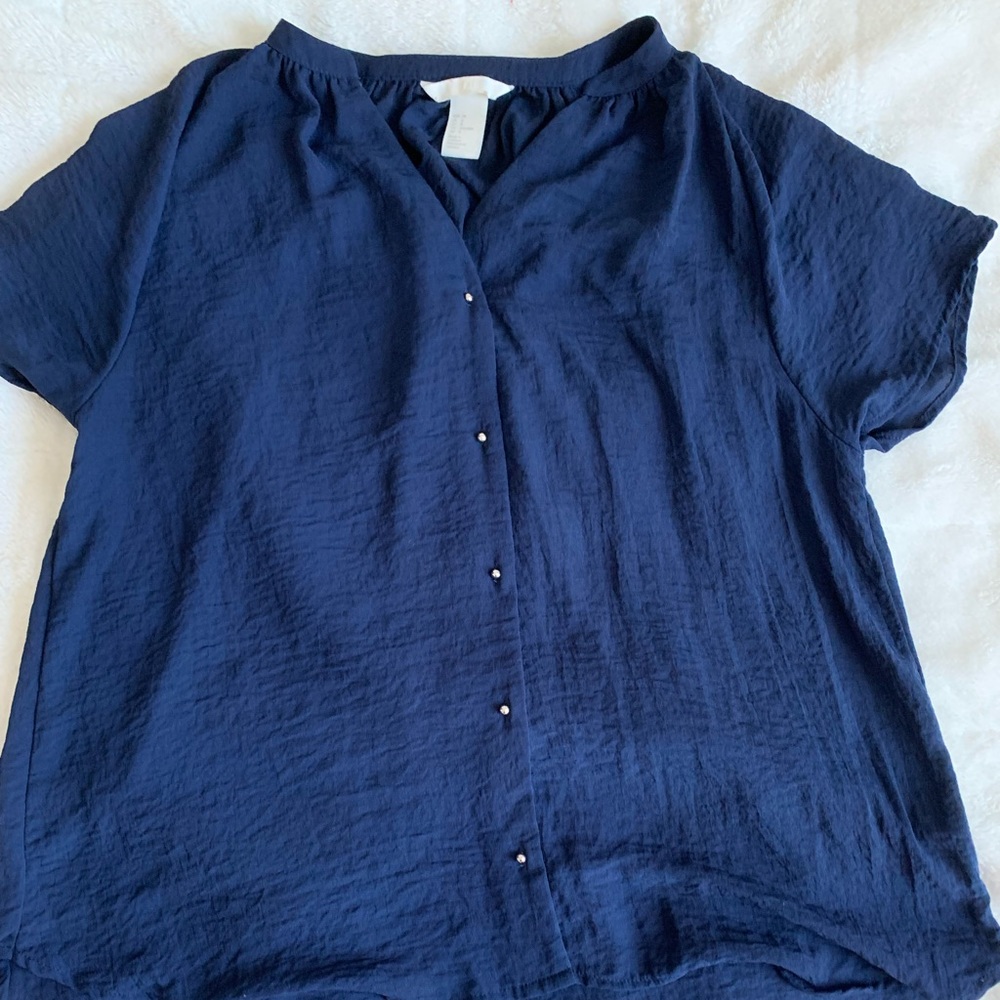 blue button up tee from h&m!!